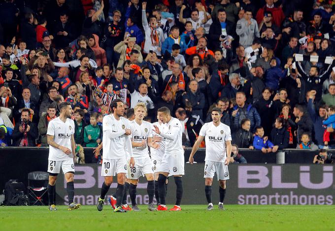 Valencia se je po golu Rodriga na Mestalli veselila prve uvrstitve v finale pokala po letu 2008. | Foto: Reuters