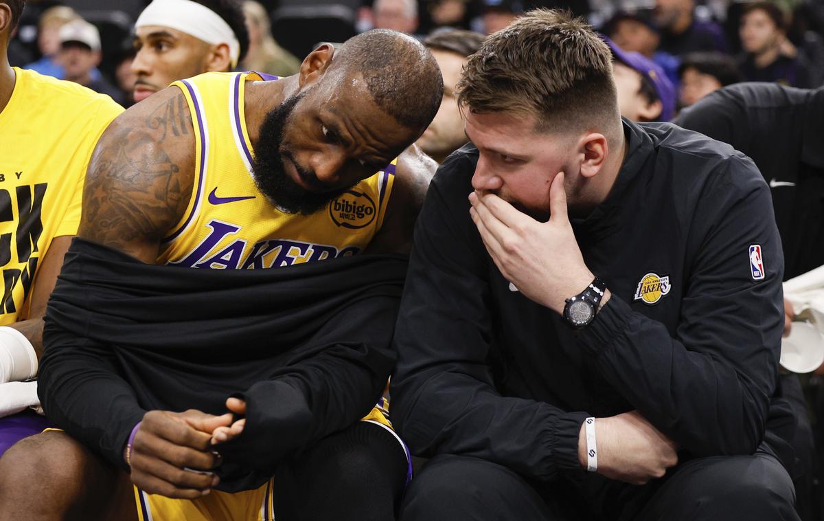 Luka Dončić LeBronJames | Luka Dončić in LeBron James bosta predvidoma prvič zaigrala skupaj v ponedeljek, ko Lakers igrajo z Utah Jazz. | Foto Guliverimage