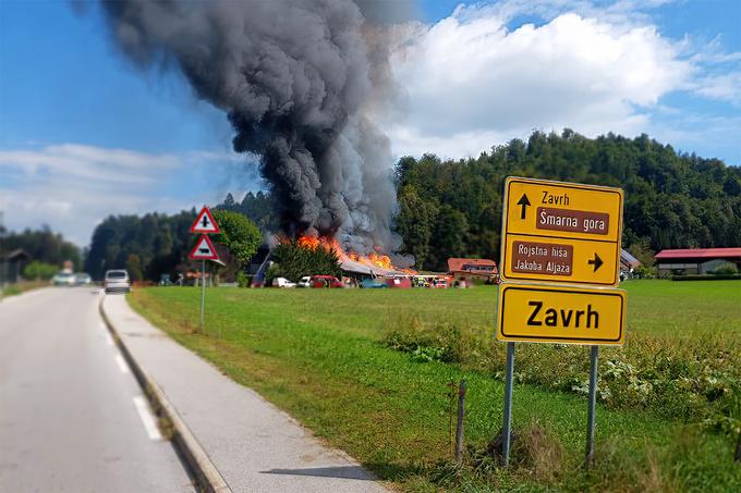 Zavrh, požar | Foto: Televizija Medvode/Facebook
