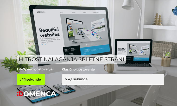 Primerjava hitrosti nalaganja spletne strani na LiteSpeed gostovanju in klasičnem gostovanju | Foto: WEBTASY, D.O.O.