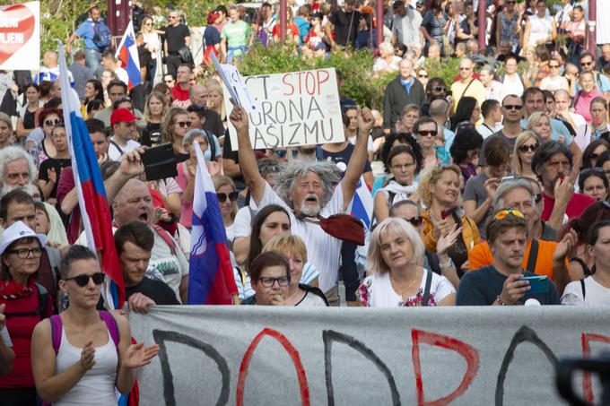 Protest nasprotnikov proti pogoju PCT v Ljubljani, 29. 9. 2021 | Foto: Bojan Puhek