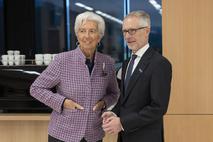 Christine Lagarde, predsednica Evropske centralne banke, Boštjan Vasle, guverner Banke Slovenije