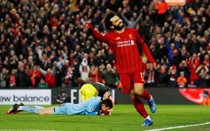 Mo Salah in soigralci nadaljujejo pohod do težko pričakovanega naslova angleškega prvaka. | Foto: Reuters