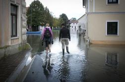 Poplavljene ulice v Kostanjevici na Krki