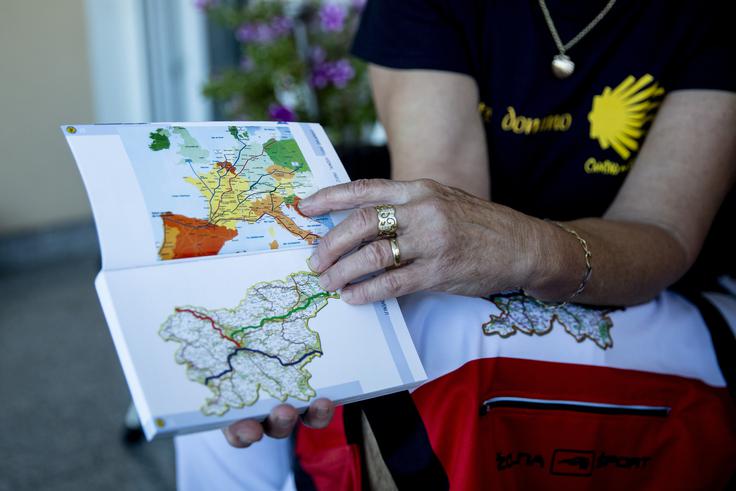 Franc Štefanič V Sloveniji obstajajo štiri veje Jakobove poti, najnovejša (Belokranjsko-kočevsko kolesarska Jakobova pot) še ni vrisana v vodnik Slovenska kolesarska Jakobova pot. | Foto: Ana Kovač