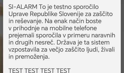 SI-Alarm: ob 12. uri prebivalci Slovenije prejeli testno sporočilo, a ne vsi #video