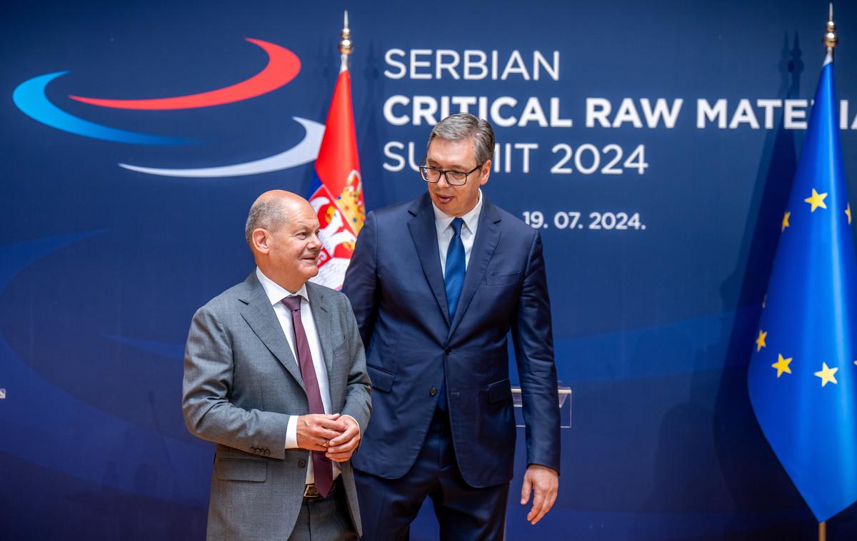 Olaf Scholz in Aleksandar Vučić | Olaf Scholz v sporazumu s Srbijo vidi priložnost za zmanjšanje odvisnosti Evrope od Kitajske kot vira ključnih surovin. | Foto Guliverimage