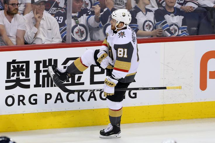 Jonathan Marchessault je bil ključni igralec moštva Golden Knights. K zmagi proti Winnipegu s 3:1 je prispeval dva zadetka. | Foto: Getty Images