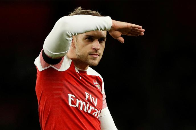 Aaron Ramsey | Aaron Ramsey je zaradi poškodbe končal sezono, kar pomeni, da je zadnjo tekmo v dresu Arsenala že odigral, poleti se namreč seli v Italijo. | Foto Reuters
