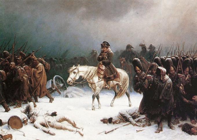 Rusija je bila dolgoletni zaveznik Velike Britanije, največje in najnevarnejše francoske sovražnice. Leta 1812 je Napoleon z veliko vojsko napadel Rusijo in zasedel celo Moskvo. A pohod ni spravil na kolena Rusije, zato se je morala Napoleonova vojsko vrniti v domovino. Zima, lakota in bolezni ter napadi kozakov so pri vračanju zdesetkali Napoleonovo vojsko. | Foto: commons.wikimedia.org