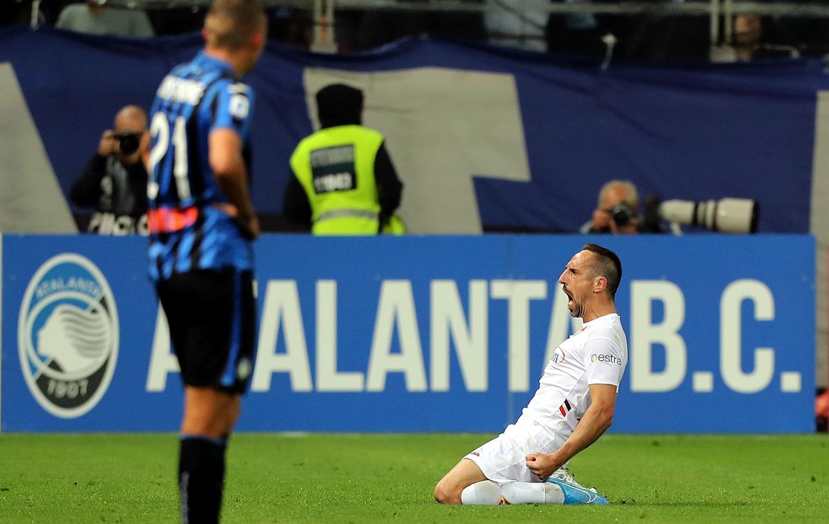 Franck Ribery | Franck Ribery je na tekmi proti Atalanti prišel do prvega gola v majici Fiorentine, a se je moral na koncu zadovoljiti s točko. | Foto Getty Images