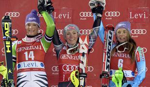 Dvanajst let pozneje je Mikaela Shiffrin popolnila Božičkovo vprego jelenčkov