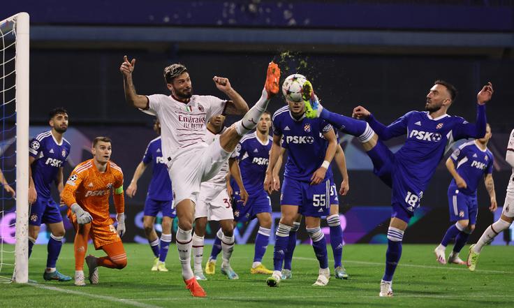 Nogometaši Dinama so na domačem terenu proti Milanu izgubili s kar 0:4. | Foto: Guliverimage/Vladimir Fedorenko