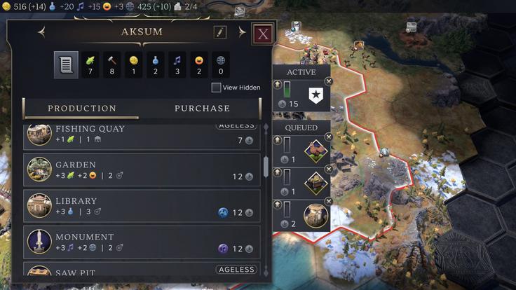 Ta slika prikazuje manjšo naseldbino, njeno območje razvoja (obkroženo z rdečim), stopnjo razvoja, prihodke, nalogo, voditeljico in voditelja, s katerima so vzpostavljeni diplomatski stiki. Izbrano območje je tundra, kjer je treba posekati gozd, da bo primerna za obdelovanje in poselitev. | Foto: Fireaxis