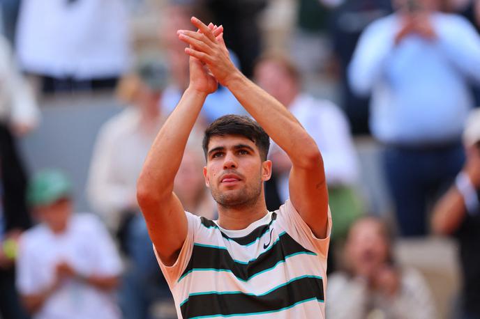Carlos Alcaraz | Carlos Alcaraz je po štirih setih strl Bena Sheltona in napredoval v četrtfinale. | Foto Reuters