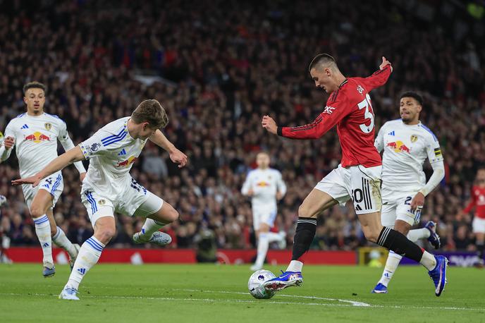 Benjamin Šeško Jaka Bijol Manchester United Leed United | Benjamin Šeško in Jaka Bijol ena na ena v eni prvih akcij v drugem polčasu. | Foto Guliverimage