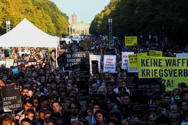 Berlin, protest, protestniki, podpora, Gaza, Palestina