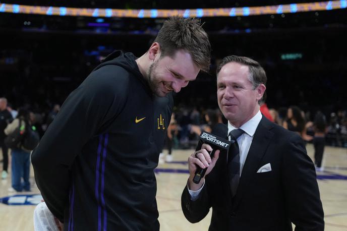 Luka Dončić, Los Angeles Lakers | Luki Dončiću se je po težko doseženi zmagi smejalo. | Foto Reuters
