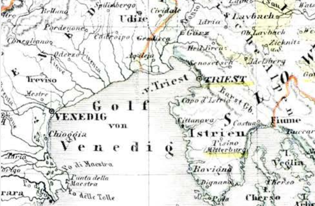 Zemljevid Istre iz leta 1848 | Foto: commons.wikimedia.org