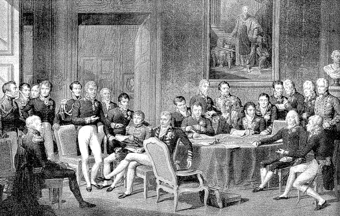 Na dunajskem kongresu, ki je potekal od novembra 1814 do junija 1815, so hoteli Evropo spet postaviti v predrevolucionarno stanje.  | Foto: Thomas Hilmes/Wikimedia Commons