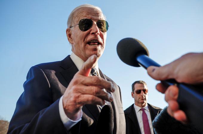  "Ne," je novinarjem odgovoril Biden na vprašanje, ali bi poslal F16 v Ukrajino, poroča Reuters. | Foto: Reuters