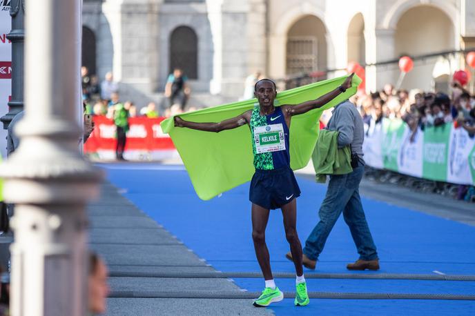 zmagovalec ljubljanski maraton | Etiopijec Kelkile Gezahegn Woldaregay je zmagovalec ljubljanskega maratona. Njegov čas 2;07:29 je drugi najhitrejši na ljubljanskem maratonu. | Foto Matic Ritonja/Sportida