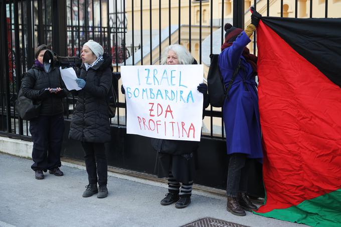 protest, veleposlaništvo ZDA, Ljubljana, Palestina, Gaza | Foto: Matic Prevc/STA