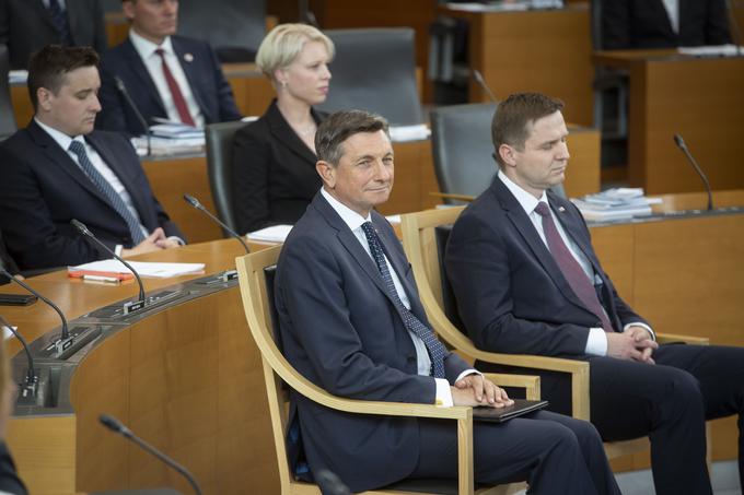Ustanovna seja Državnega zbora. Borut Pahor. Igor Zorčič. | Foto: Bojan Puhek